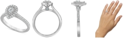 Macy's Diamond Teardrop Halo Engagement Ring (1/2 ct. t.w.) in 14k White gold